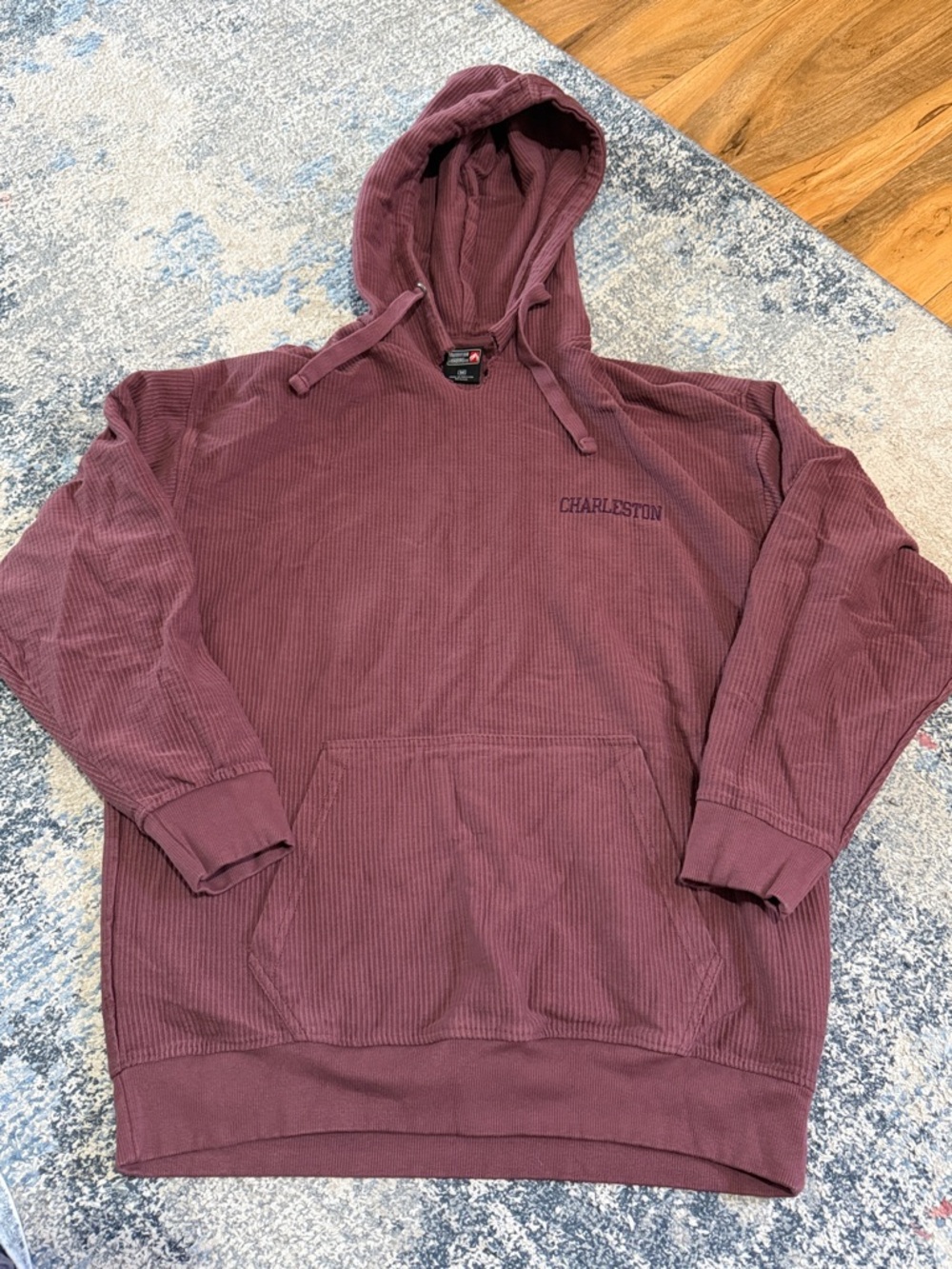 Charleston Corduroy Hoodie in Burgundy